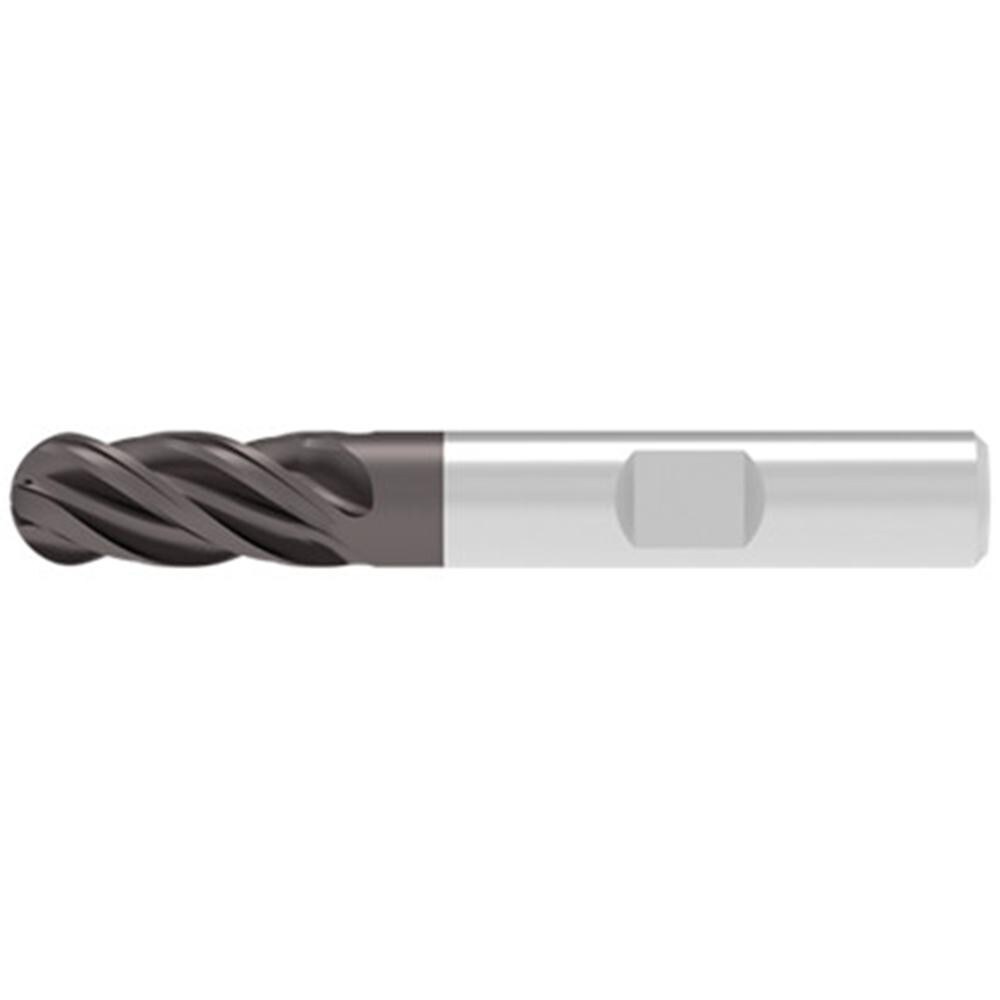 Ball End Mills; Mill Diameter (Decimal Inch): 0.2400 ; Mill Diameter (mm): 6.00 ; Number Of Flutes: 4 ; End Mill Material: Solid Carbide ; Length of Cut (mm): 13.0000 ; Shank Diameter (mm): 6.0000