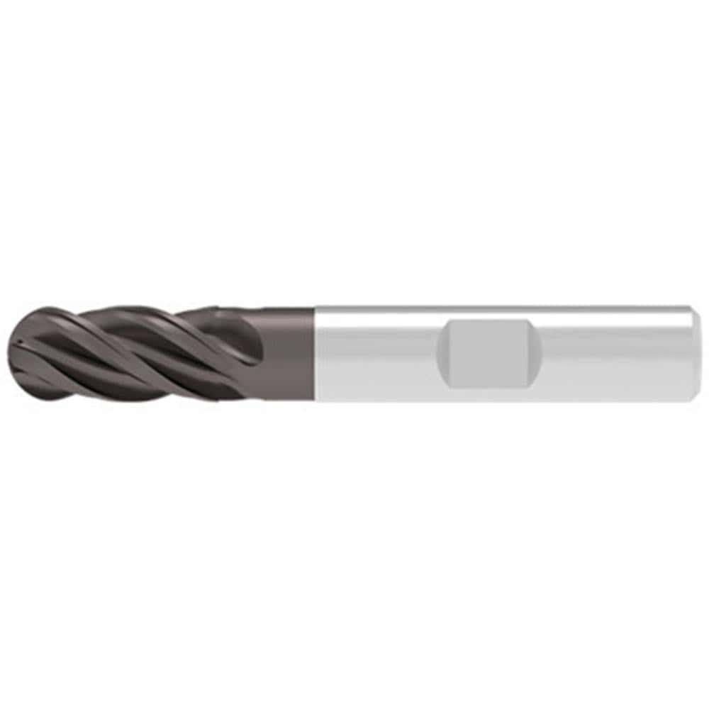 Ball End Mills; Mill Diameter (Decimal Inch): 0.2400 ; Mill Diameter (mm): 6.00 ; Number Of Flutes: 4 ; End Mill Material: Solid Carbide ; Length of Cut (mm): 13.0000 ; Shank Diameter (mm): 6.0000