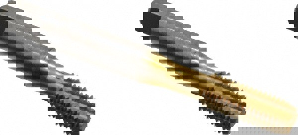 Straight Flute Tap: 5/16-24 UNF, 4 Flute, Bottoming Chamfer, Cobalt, TiN Finish