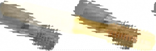 Straight Flute Tap: 3/8-16 UNC, 4 Flute, Bottoming Chamfer, 2B Class of Fit, Cobalt, TiN Finish