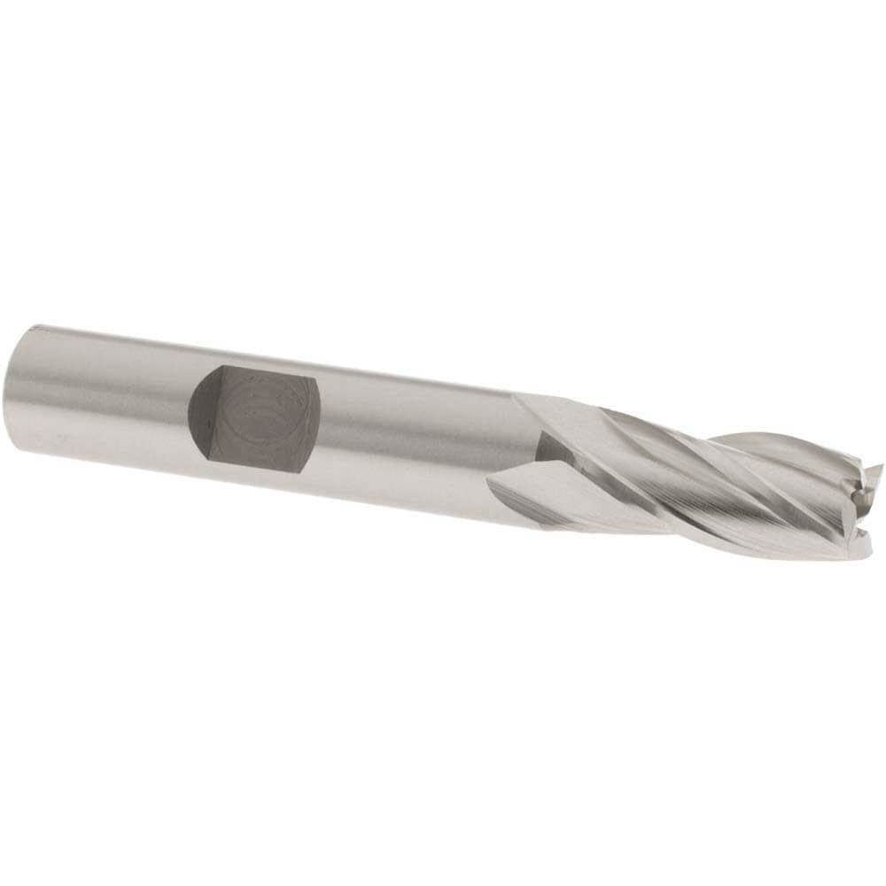 Square End Mill: 11/32'' Dia, 3/4'' LOC, 3/8'' Shank Dia, 2-1/2'' OAL, 4 Flutes, Cobalt