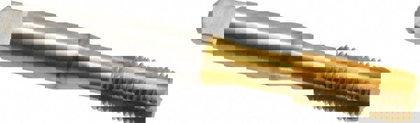 Straight Flute Tap: 3/8-24 UNF, 4 Flute, Bottoming Chamfer, Cobalt, TiN Finish