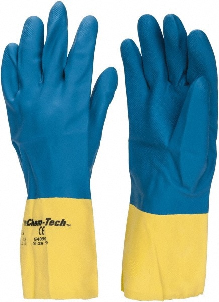 Chemical Resistant Gloves: Memphis Size Large, 28.00 mil, Latex & Neoprene, Supported