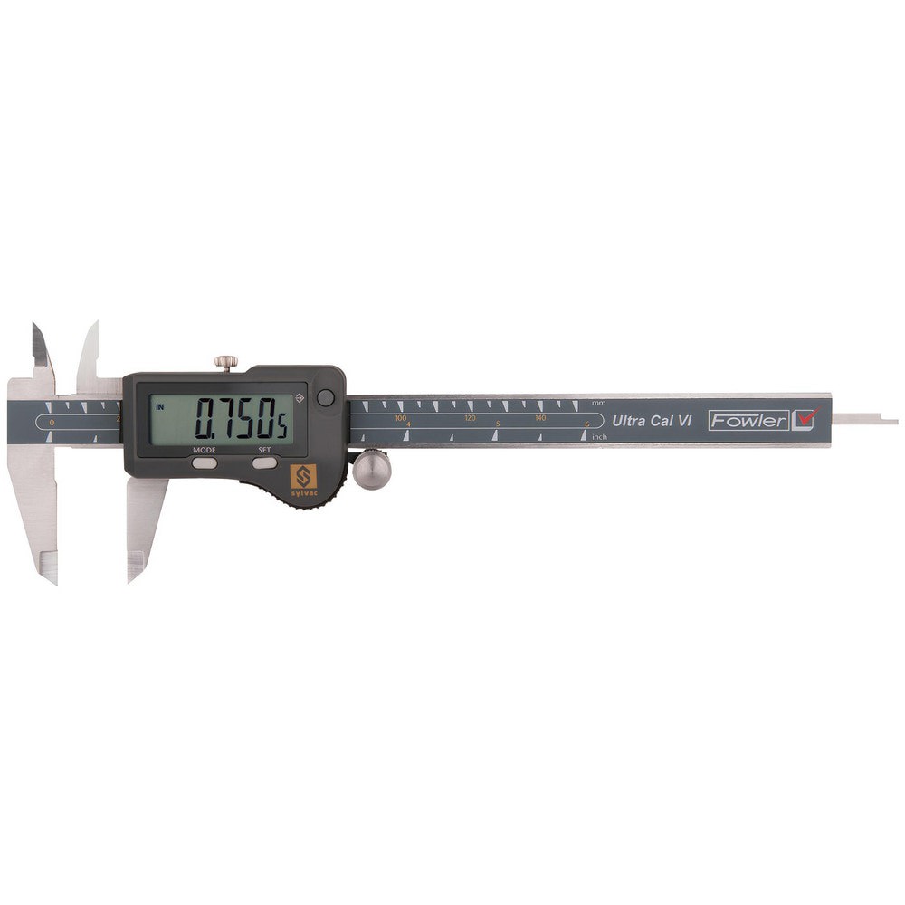 Electronic Calipers; Maximum Measurement (Decimal Inch): 6 ; Maximum Measurement (mm): 150 ; Measurement Range: 0in to 6in, 0mm to 150mm ; Resolution: 10.0005in, 10.01mm ; Accuracy: 10.0008in, 10.02mm ; Data Output: Yes