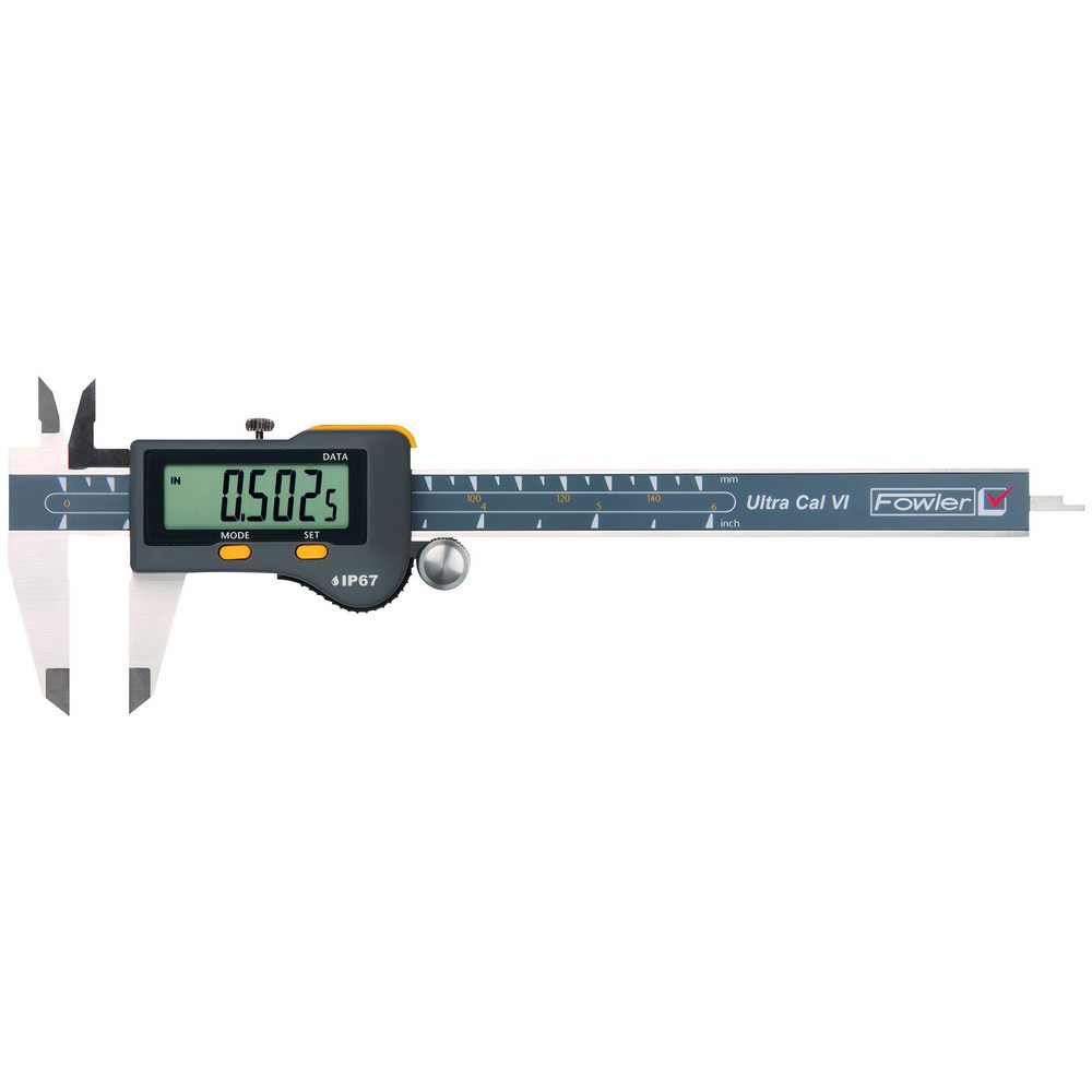Electronic Calipers; Maximum Measurement (Decimal Inch): 8 ; Maximum Measurement (mm): 200 ; Measurement Range: 0in to 8in, 0mm to 200mm ; Resolution: 10.0005in, 10.01mm ; Accuracy: 10.0012in, 10.03mm ; Data Output: Yes