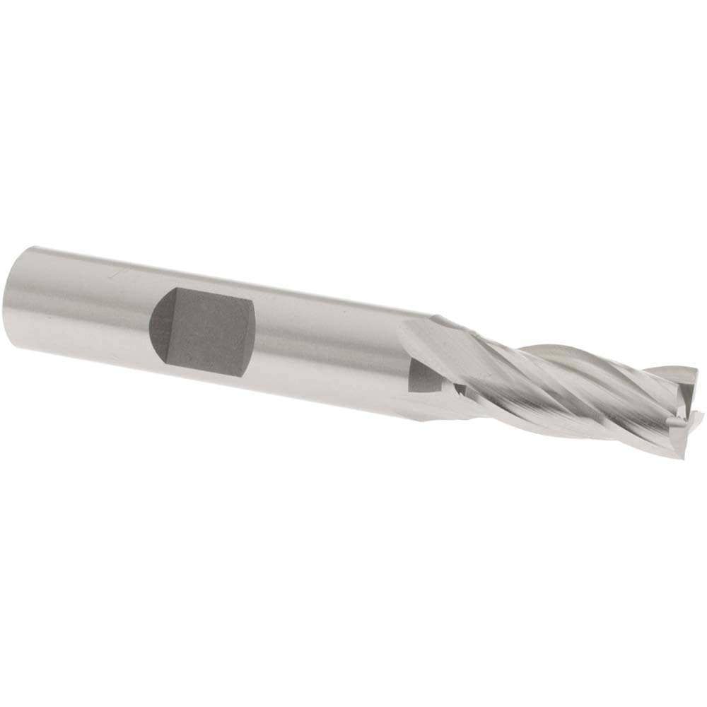 Square End Mill: 5/16'' Dia, 3/4'' LOC, 3/8'' Shank Dia, 2-1/2'' OAL, 4 Flutes, Cobalt