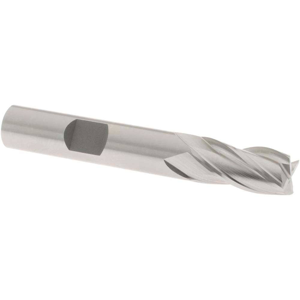 Square End Mill: 3/8'' Dia, 3/4'' LOC, 3/8'' Shank Dia, 2-1/2'' OAL, 4 Flutes, Cobalt