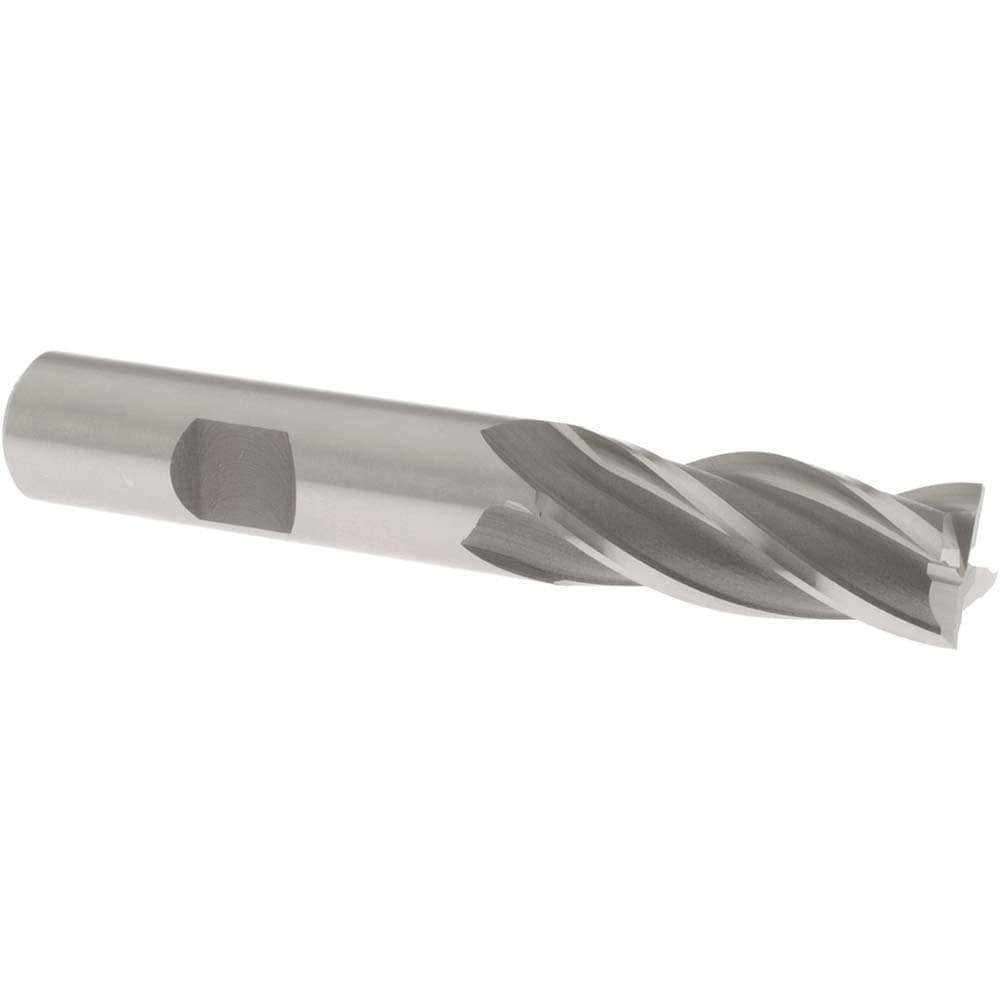 Square End Mill: 1/2'' Dia, 1-1/4'' LOC, 1/2'' Shank Dia, 3-1/4'' OAL, 4 Flutes, Cobalt