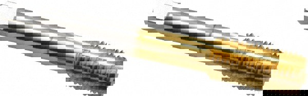 Straight Flute Tap: 7/16-20 UNF, 4 Flutes, Bottoming, Cobalt, TiN Coated