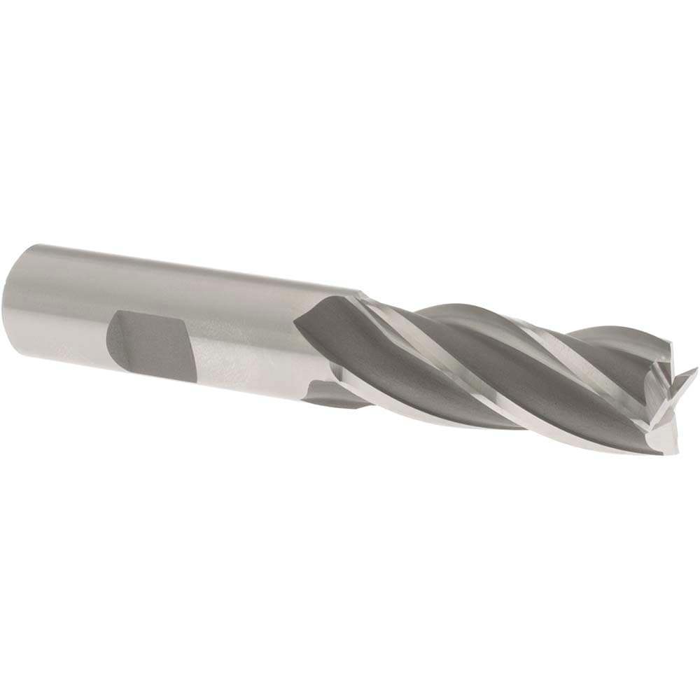 Square End Mill: 5/8'' Dia, 1-5/8'' LOC, 5/8'' Shank Dia, 3-3/4'' OAL, 4 Flutes, Cobalt