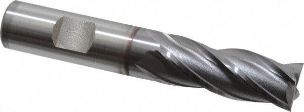 Square End Mill: 5/8'' Dia, 1-5/8'' LOC, 5/8'' Shank Dia, 3-3/4'' OAL, 4 Flutes