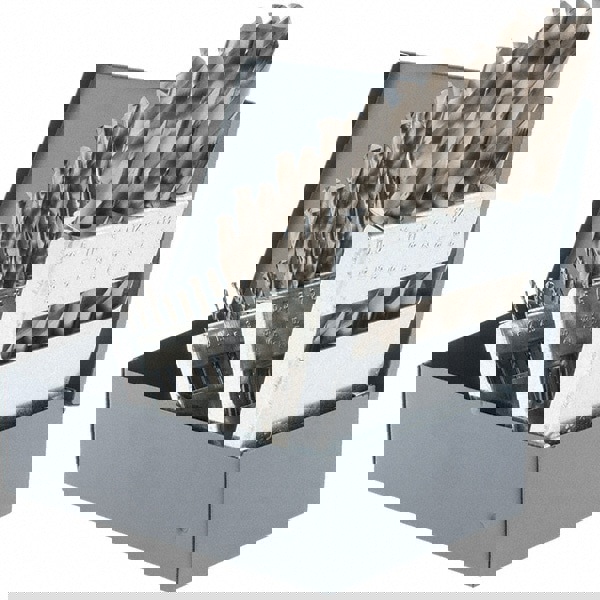 Drill Bit Set: Jobber Length Drill Bits, 25 Pc, 135 deg, Cobalt