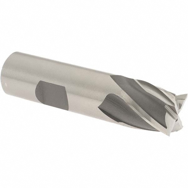 Square End Mill: 3/4'' Dia, 3/4'' LOC, 3/4'' Shank Dia, 3'' OAL, 4 Flutes, Cobalt