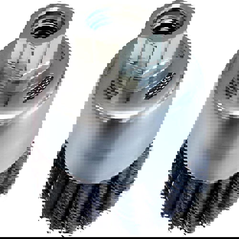 Cup Brushes; Brush Diameter (Decimal Inch): 4 ; Brush Type: Knotted ; Fill Material: Steel ; Arbor Type: Threaded Arbor ; Arbor Hole Thread Size: 5/8-11 ; Grade: Coarse