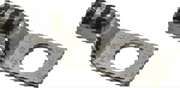Square Ring Terminal: Non-Insulated, 2 AWG, Compression Connection