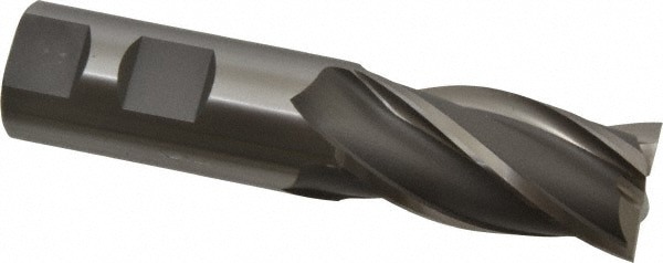 Square End Mill: 1'' Dia, 2'' LOC, 1'' Shank Dia, 4-1/2'' OAL, 4 Flutes, Cobalt