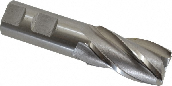 Square End Mill: 1-1/8'' Dia, 2'' LOC, 1'' Shank Dia, 4-1/2'' OAL, 4 Flutes, Cobalt