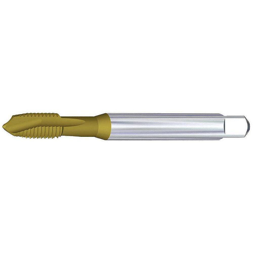 Spiral Point Tap: M7x1 Metric, 3 Flutes, Plug Chamfer, 6H Class of Fit, High-Speed Steel-E, TiCN;TiN Coated