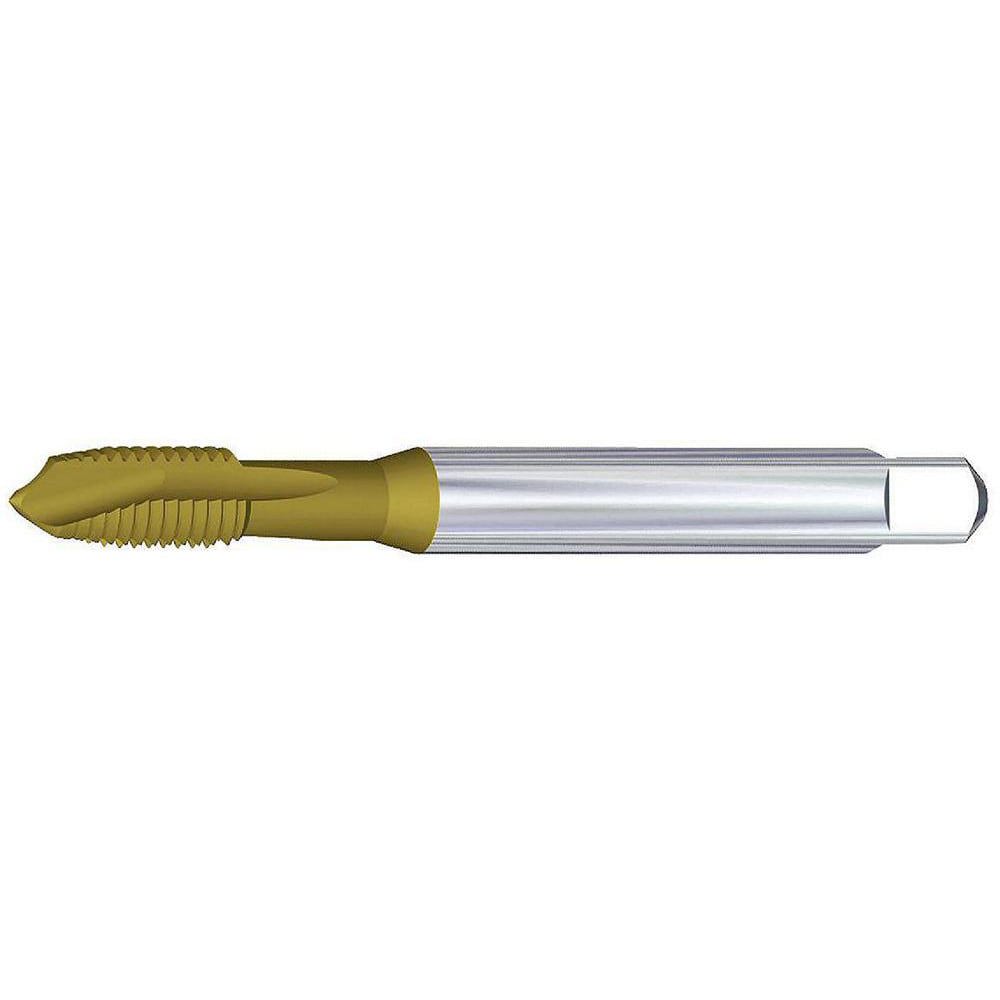 Spiral Point Tap: M10x1.5 Metric, 3 Flutes, Plug Chamfer, 6H Class of Fit, High-Speed Steel-E, TiCN;TiN Coated