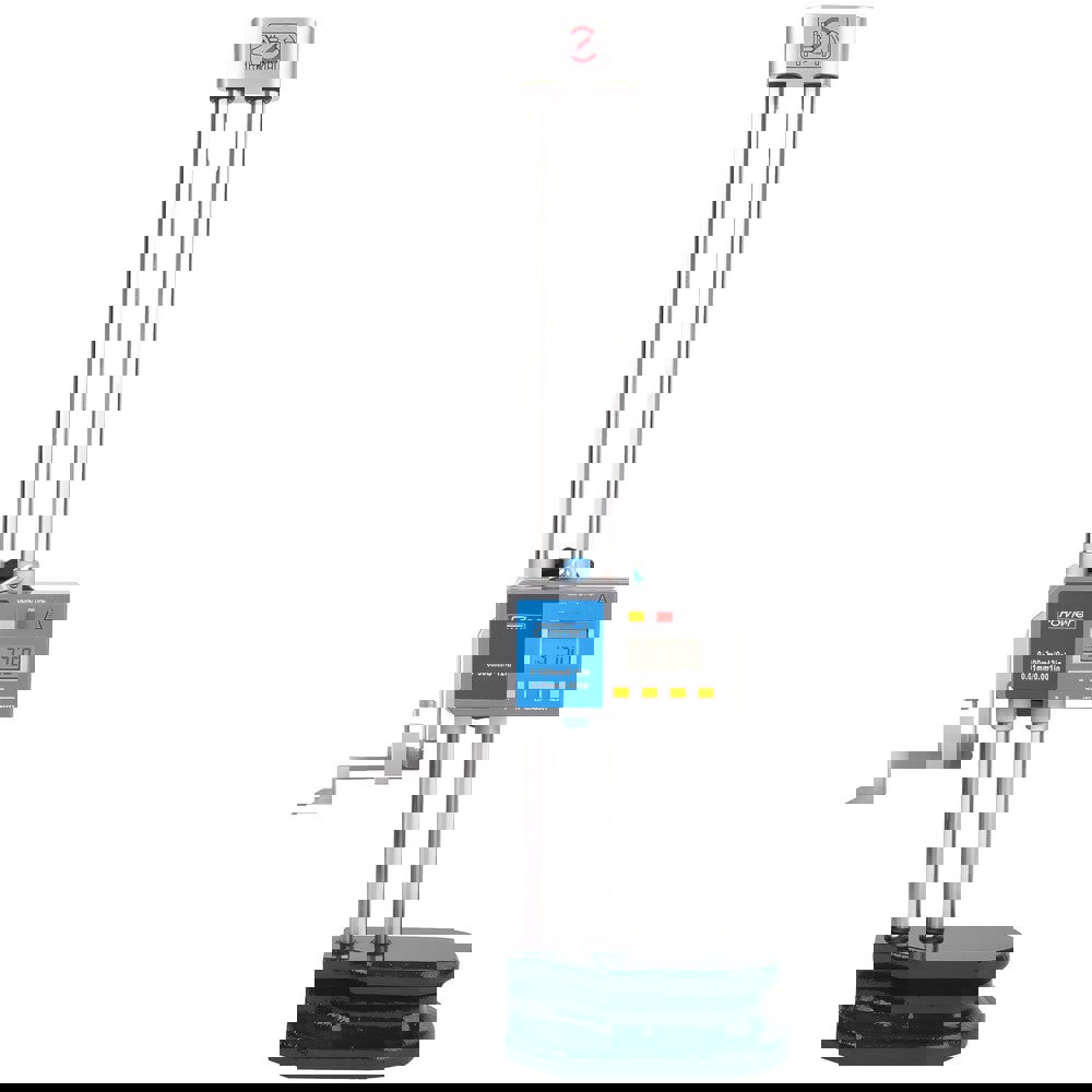 Electronic Height Gages; Maximum Measurement (Inch): 12 ; Maximum Measurement (mm): 300.00 ; Base Length (mm): 5.5000 ; Base Width/Diameter (Inch): 5-1/2 ; Mechanism: Driving Wheel ; Accuracy (Decimal Inch): 0.0016