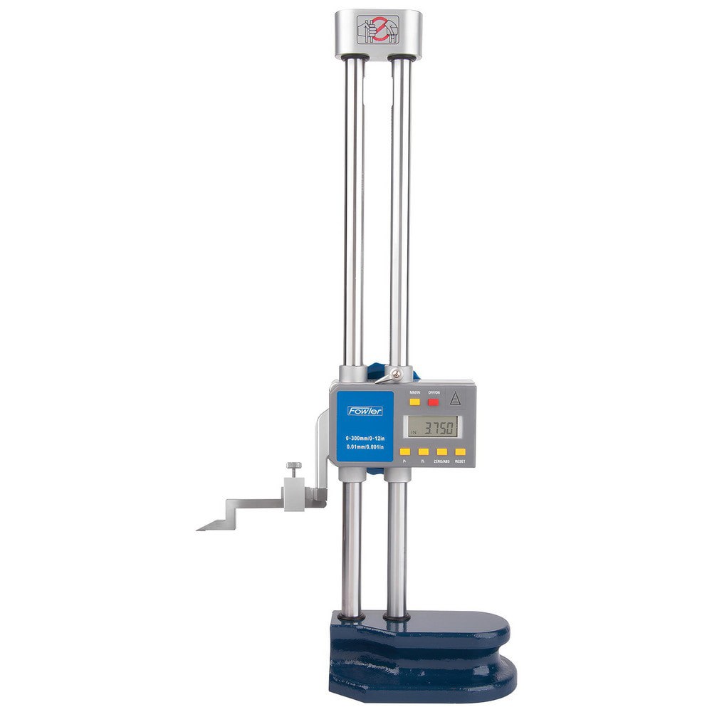 Electronic Height Gages; Maximum Measurement (Inch): 24 ; Maximum Measurement (mm): 600.00 ; Base Length (mm): 7.0000 ; Base Width/Diameter (Inch): 5-1/2 ; Mechanism: Driving Wheel ; Accuracy (Decimal Inch): +/-0.002