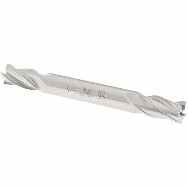 Square End Mill: 3/8'' Dia, 3/4'' LOC, 3/8'' Shank Dia, 3-1/2'' OAL, 4 Flutes, Cobalt