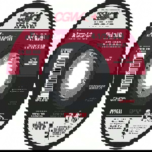 Cutoff Wheel: Type 1, 4-1/2