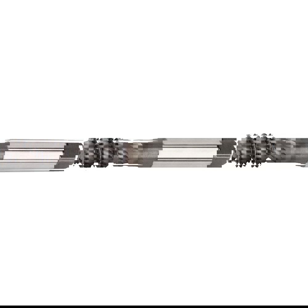 Spiral Flute Tap: M6x1 Metric, 3 Flutes, Modified Bottoming, 6H Class of Fit, Carbide, TiCN Coated