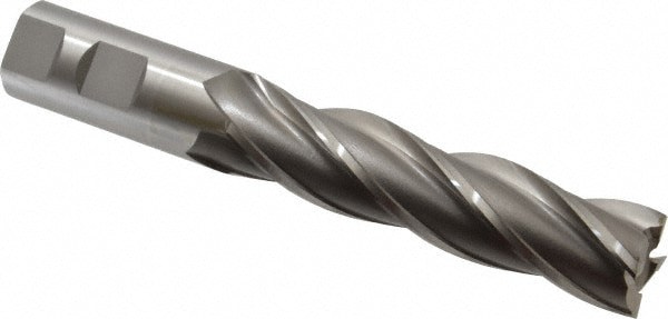 Square End Mill: 1'' Dia, 4'' LOC, 1'' Shank Dia, 6-1/2'' OAL, 4 Flutes, Cobalt