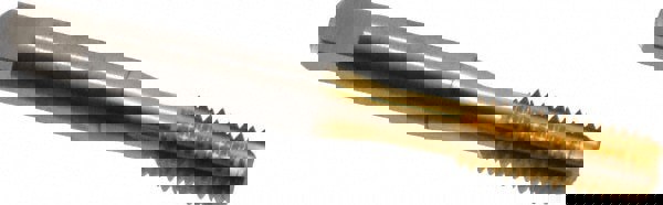 Straight Flute Tap: M8x1.25 Metric Coarse, 4 Flutes, Bottoming, 6H Class of Fit, Cobalt, TiN Coated