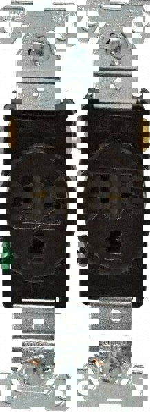 Straight Blade Single Receptacle: NEMA 6-20R, 20 Amps, Self-Grounding