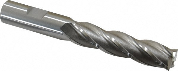 Square End Mill: 5/8'' Dia, 2-1/2'' LOC, 5/8'' Shank Dia, 4-5/8'' OAL, 4 Flutes, Cobalt