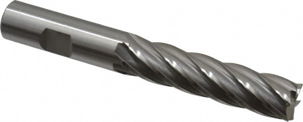 Square End Mill: 5/8'' Dia, 2-1/2'' LOC, 5/8'' Shank Dia, 4-5/8'' OAL, 6 Flutes, Cobalt
