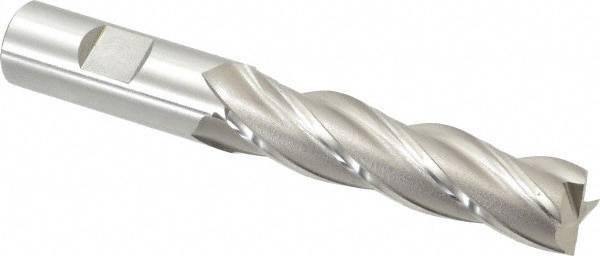Square End Mill: 3/4'' Dia, 3'' LOC, 3/4'' Shank Dia, 5-1/4'' OAL, 4 Flutes, Cobalt