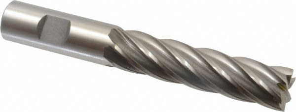 Square End Mill: 3/4'' Dia, 3'' LOC, 3/4'' Shank Dia, 5-1/4'' OAL, 6 Flutes, Cobalt