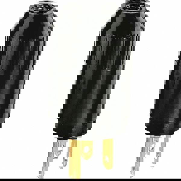 Straight Blade Plug: Industrial, 6-20P, 250VAC, Black