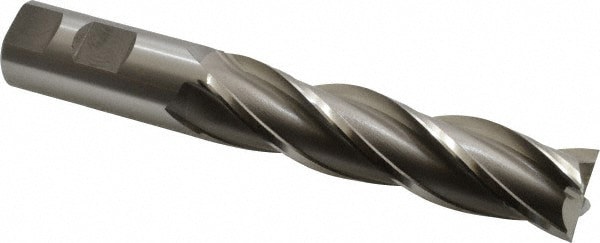 Square End Mill: 1'' Dia, 4'' LOC, 1'' Shank Dia, 6-1/2'' OAL, 4 Flutes, Cobalt
