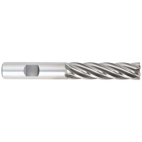 Square End Mill: 1-1/2'' Dia, 4'' LOC, 1-1/4'' Shank Dia, 6-1/2'' OAL, 6 Flutes, Cobalt