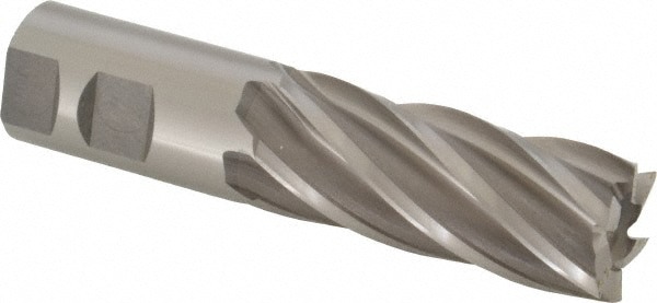 Square End Mill: 1-1/4'' Dia, 3'' LOC, 1-1/4'' Shank Dia, 5-1/2'' OAL, 6 Flutes, Cobalt