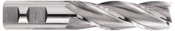 Square End Mill: 1-3/4'' Dia, 3'' LOC, 1-1/4'' Shank Dia, 5-1/2'' OAL, 6 Flutes, Cobalt