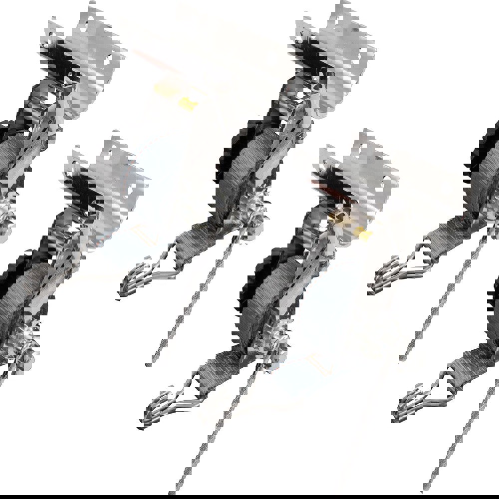 Tie Down Kits; Type: Ratchet Tie Down Tube Mount ; Color: Grey ; Material: 304 Stainless Steel ; Overall Length (Feet): 7.00 ; Number of Hooks: 2 ; Head/Holder Diameter (Fractional Inch): 1-1/2