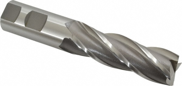Square End Mill: 1'' Dia, 3'' LOC, 1'' Shank Dia, 5-1/2'' OAL, 4 Flutes, Cobalt