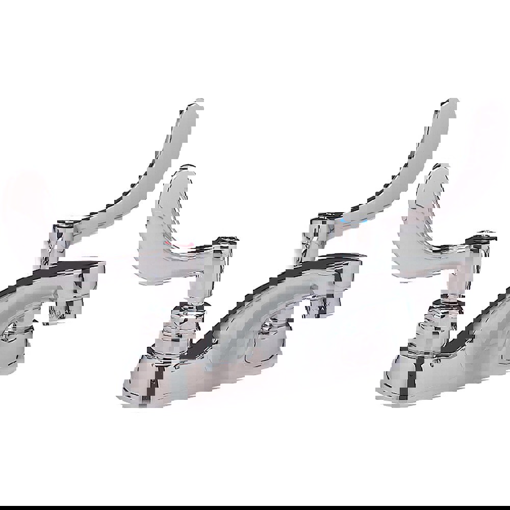 Lavatory Faucets; Inlet Location: Back ; Spout Type: Standard ; Inlet Pipe Size: 0.5 in ; Inlet Gender: Male ; Maximum Flow Rate: 0.3 ; Mounting Centers: 4 (Inch)