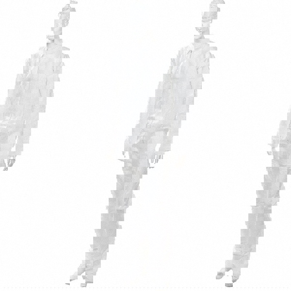 Disposable Coveralls: Size Large, Polypropylene, Zipper Closure