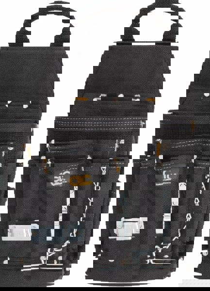 Tool Pouch: 12 Pockets, Polyester, Black