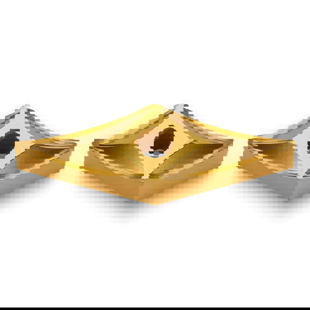 Turning Inserts; Insert Style: VNMM ; ANSI Size Code: 332 ; ISO Size Code: 160408 ; Insert Shape: V - Diamond (Rhombic) 35-Deg ; Included Angle: 35 ; Inscribed Circle (Inch): 3/8