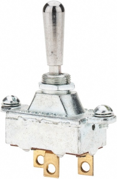 Toggle Switches; Switch Type: Heavy-Duty ; Switch Sequence: On-Off-On ; Contact Form: SPDT ; Actuator Type: Standard ; Terminal Type: Screw ; Mount Type: Bracket