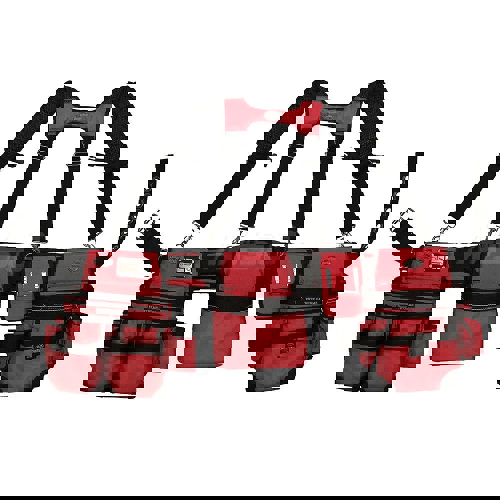 Tool Aprons & Tool Belts; Tool Type: Belts & Suspenders ; Minimum Waist Size: 30 ; Maximum Waist Size: 52 ; Material: Polyester ; Number of Pockets: 29.000 ; Color: Red