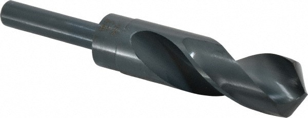 Reduced Shank Drill Bit: 1-3/64'' Dia, 1/2'' Shank Dia, 118 , High Speed Steel