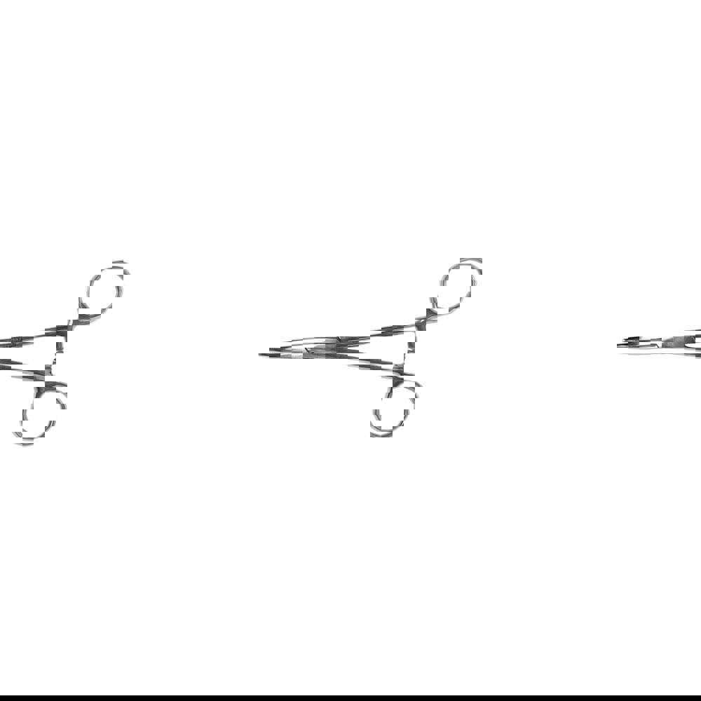 Hemostat Tweezer: All Purpose, Stainless Steel, Curved Tip, 5